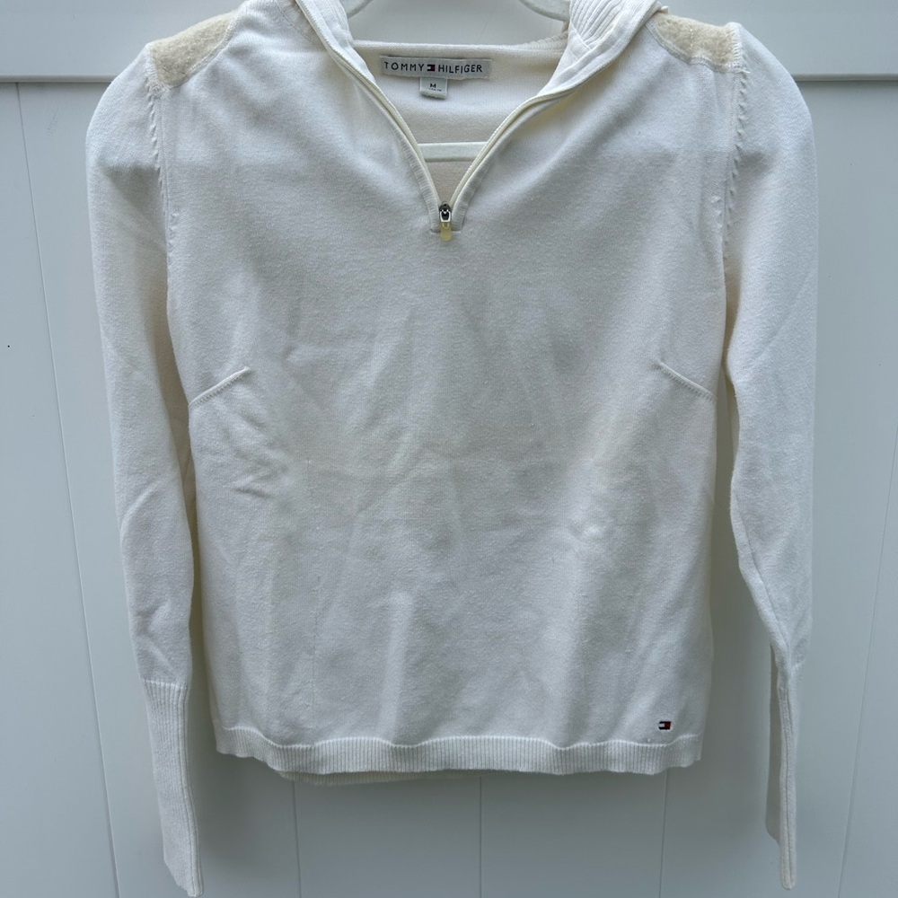 Tommy Hilfiger Off-White Half-Zip Sweater